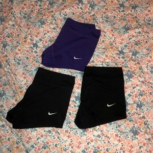 Three pairs of Nike spandex